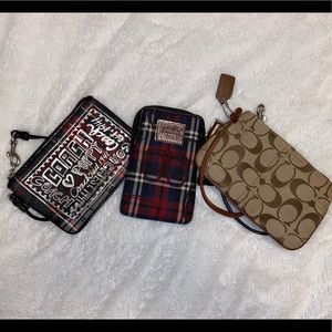 3 coach wristlets